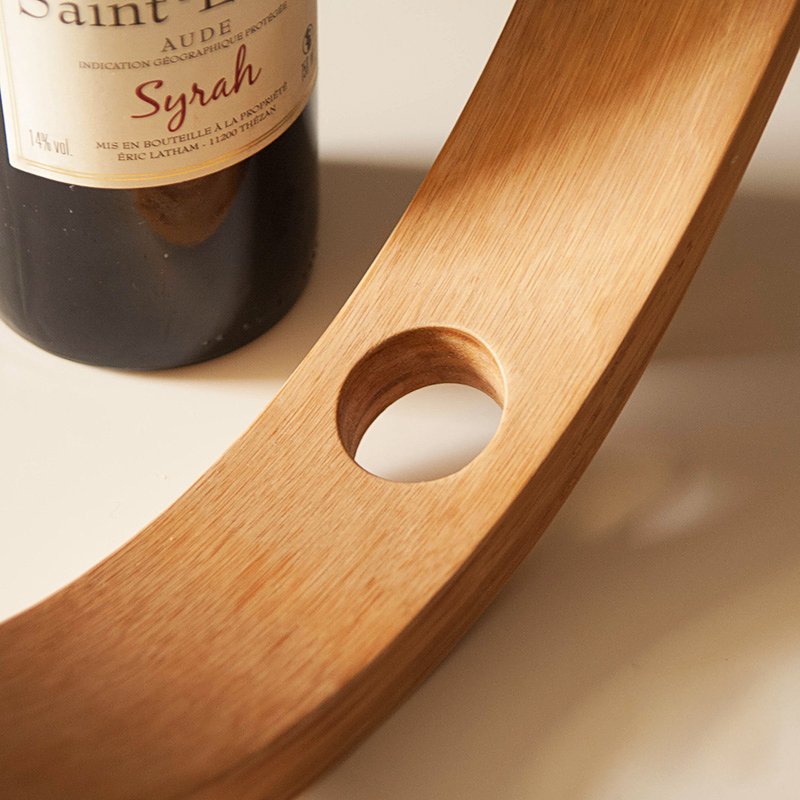 Gravity Defying Bamboo Bottle Stand