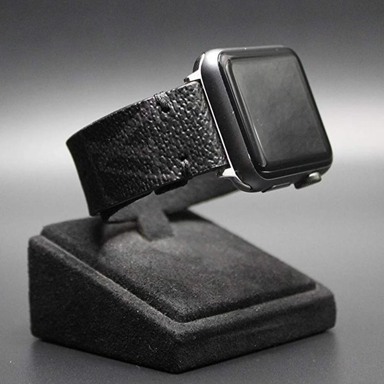 Upcycled LV Classic Logo Apple Watch Band - Graphite