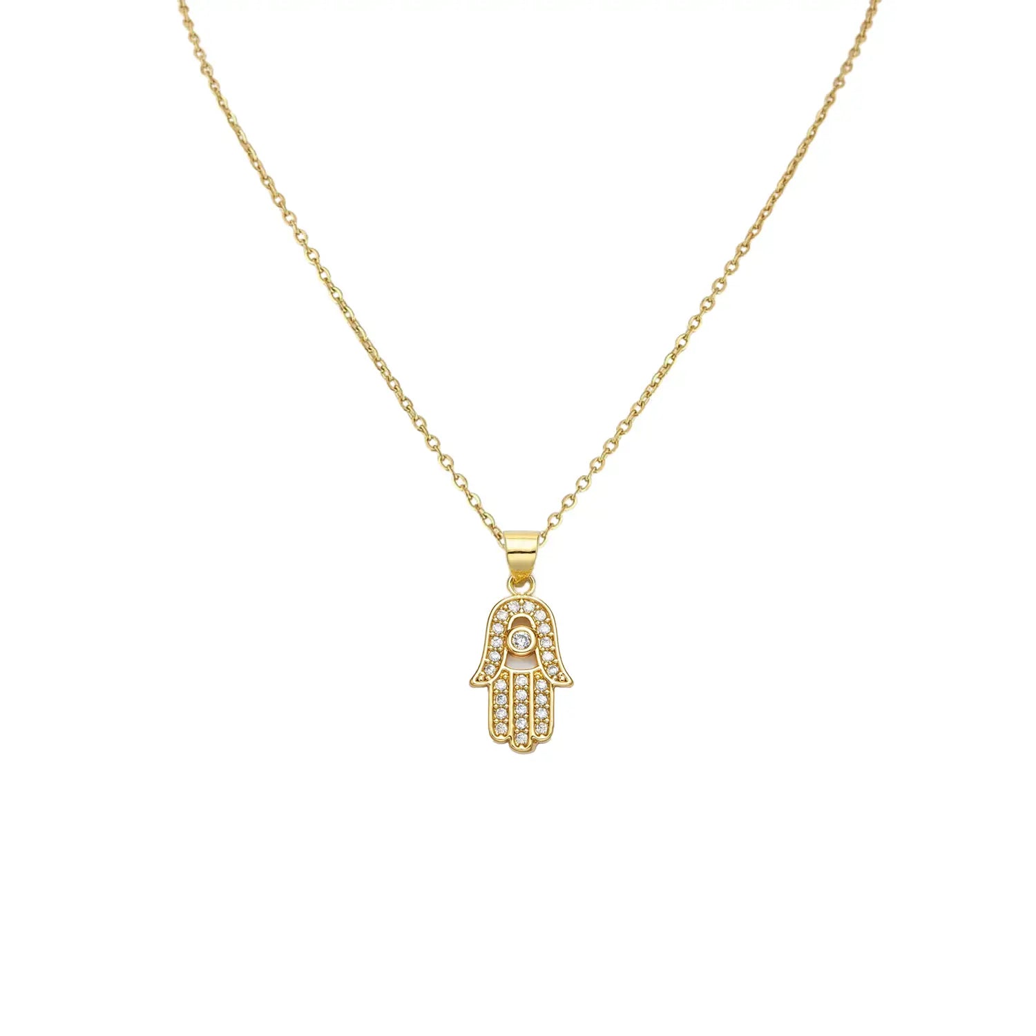 Hamsa Hand Evil Eye Charm Necklace