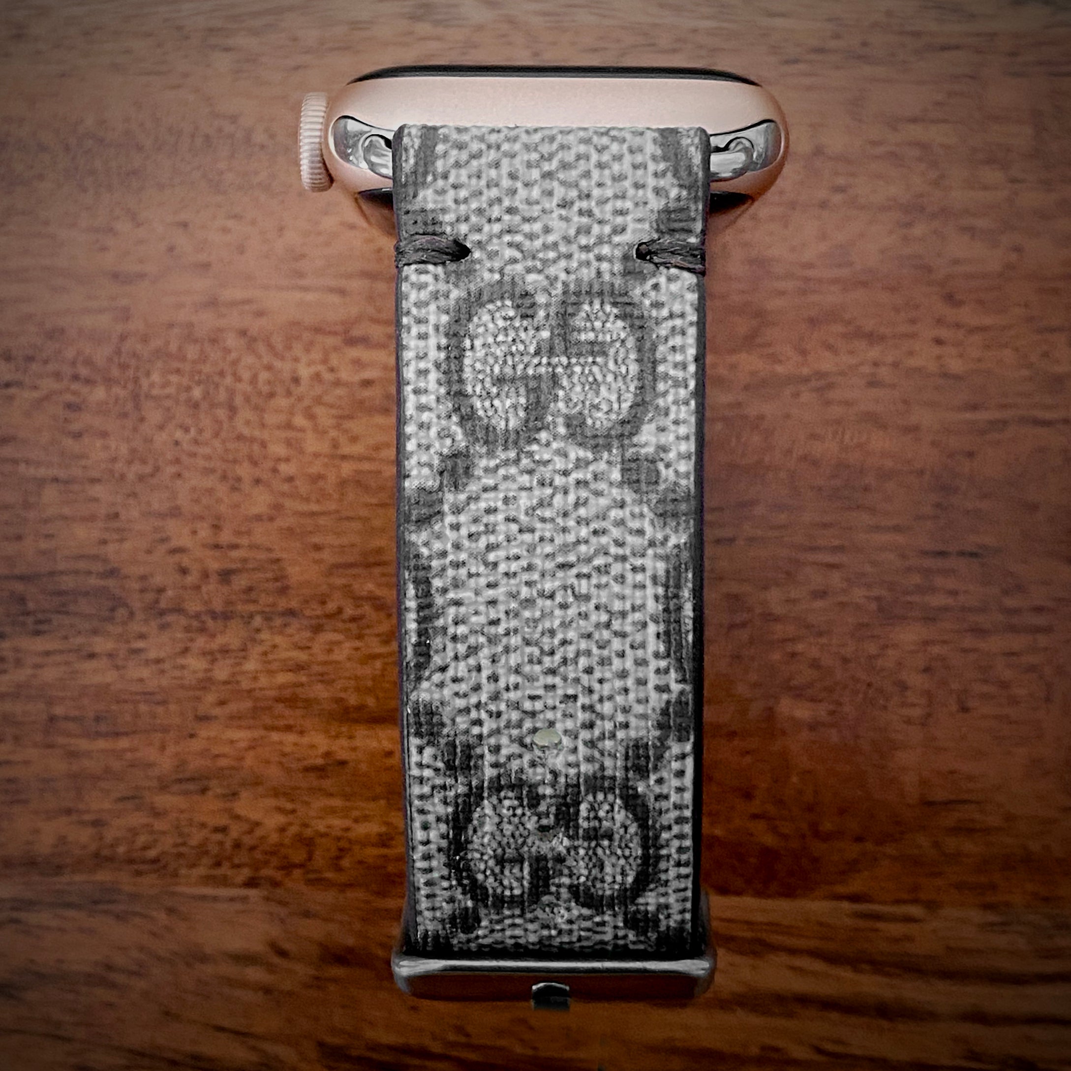 Upcycled Double GG Classic Logo Apple Watch Band