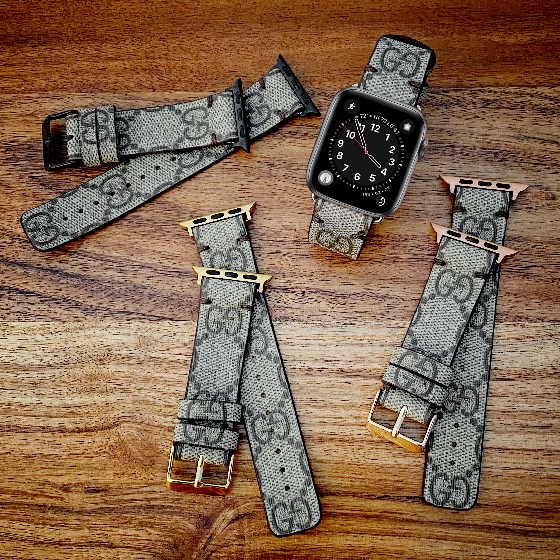 Upcycled Double GG Classic Logo Apple Watch Band