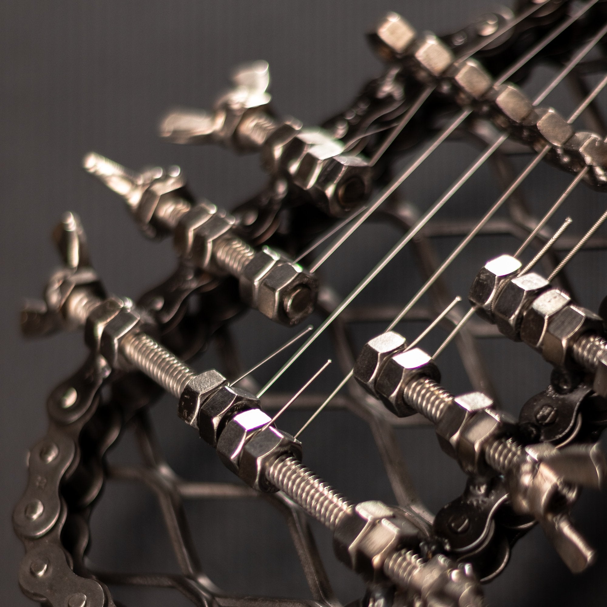 Classic Metal Guitar Sculpture