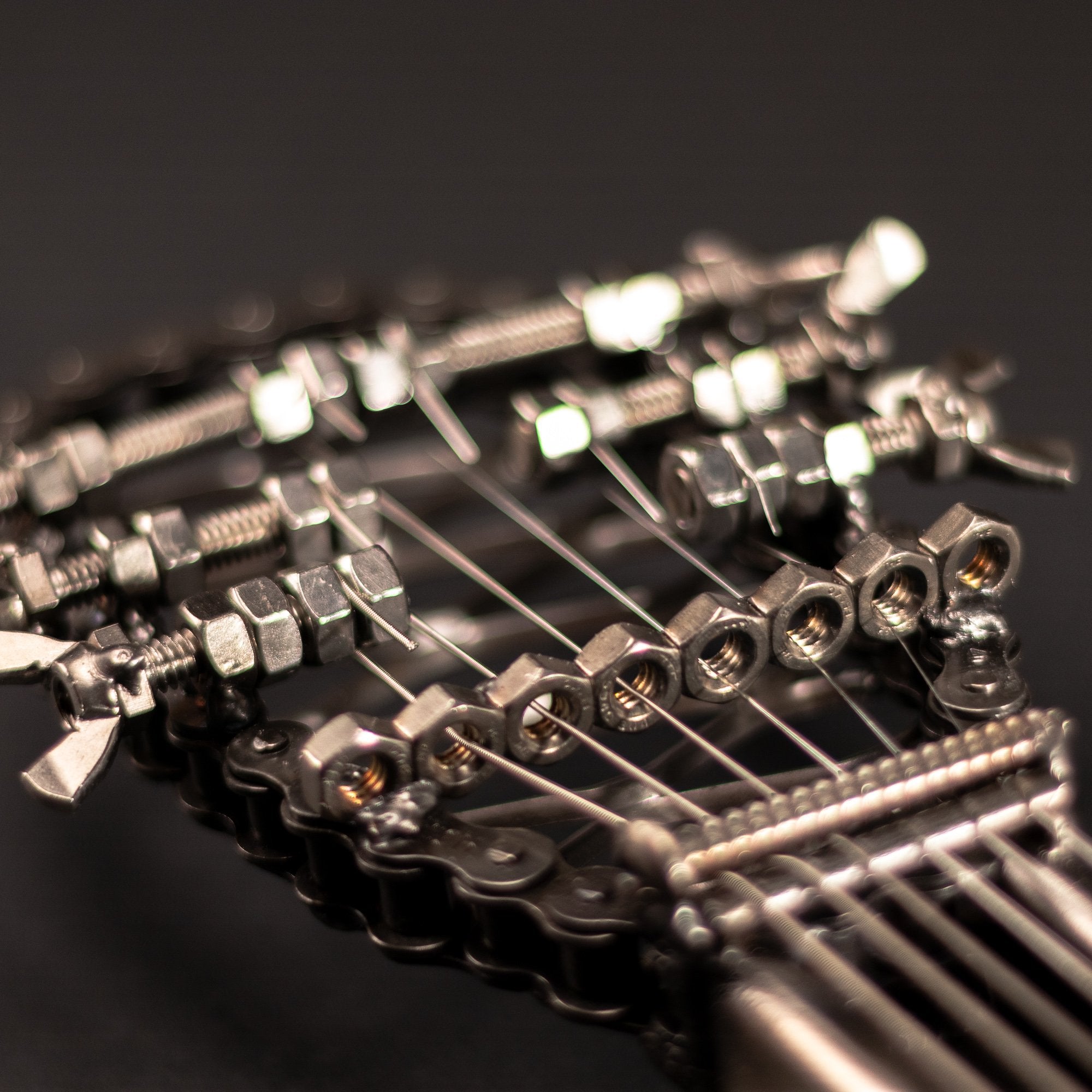 Classic Metal Guitar Sculpture