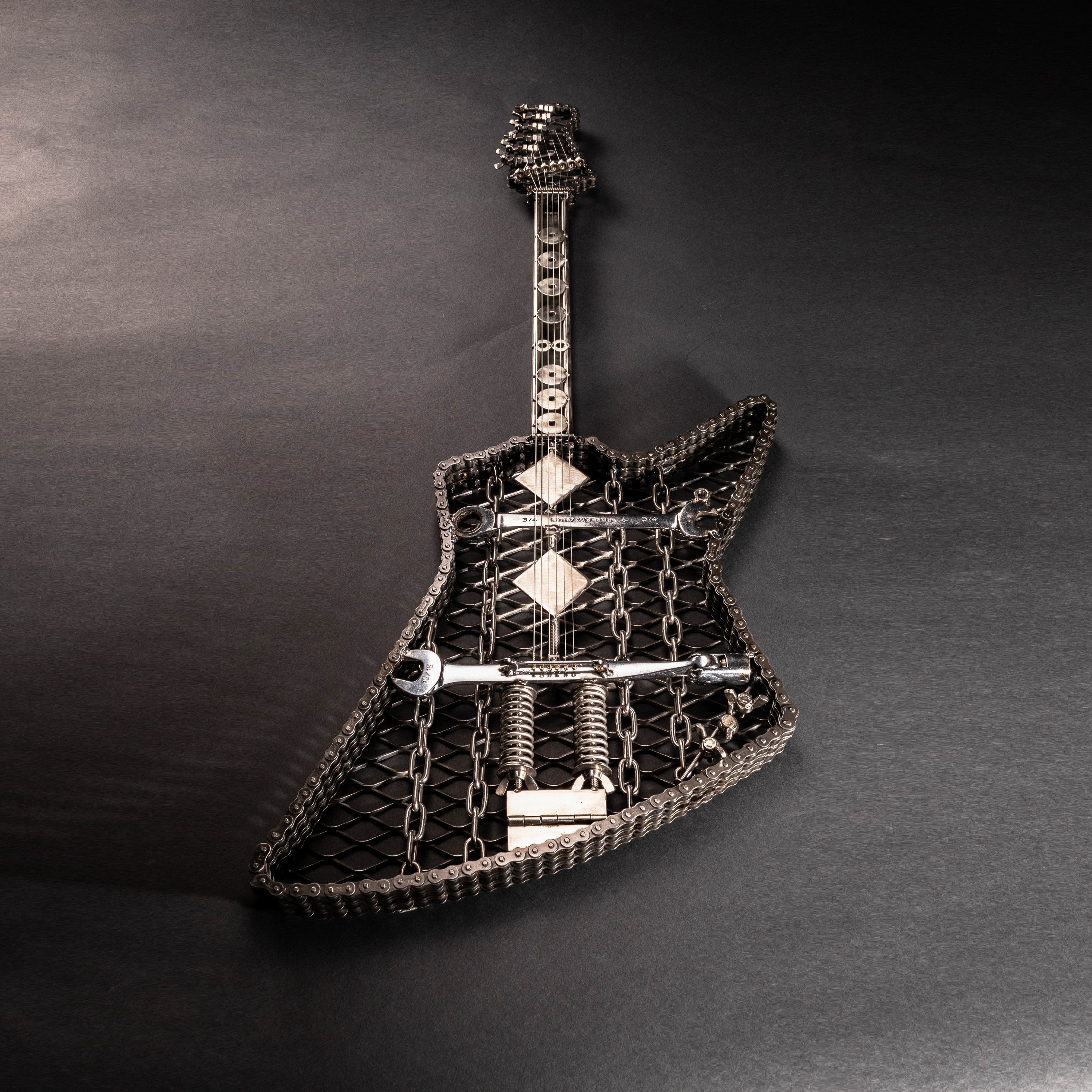 Adventurer Metal Guitar Sculpture