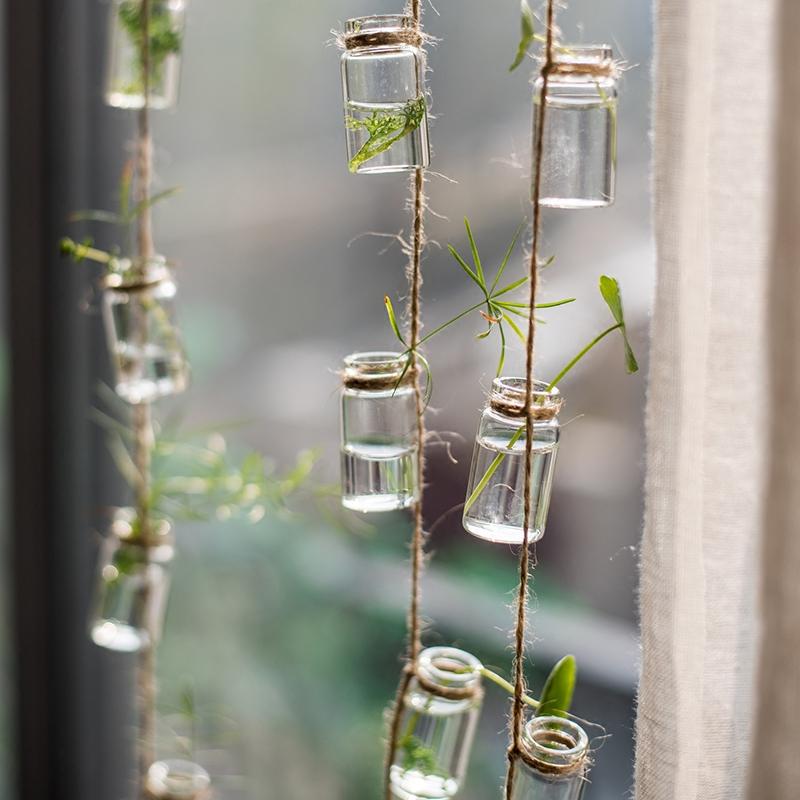 Delicate Hanging Mini Bottle Planter Set