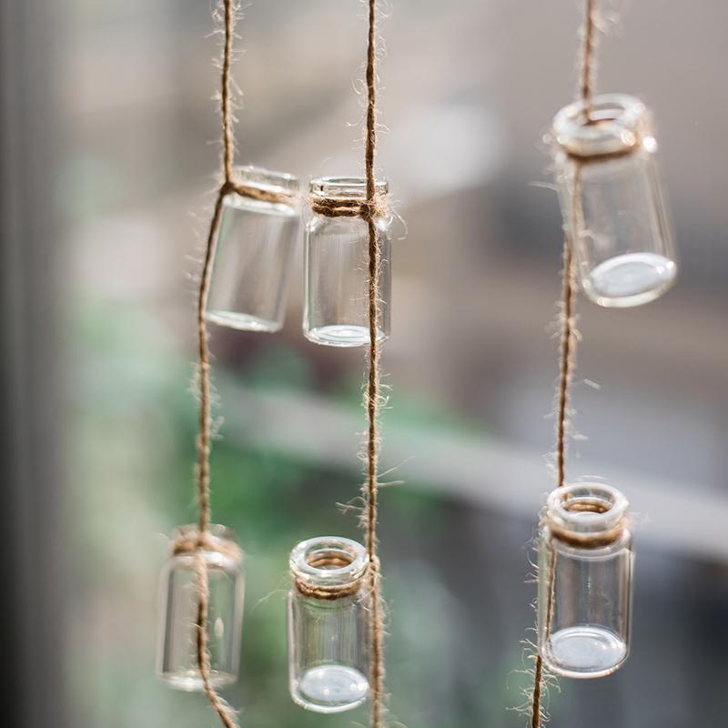 Delicate Hanging Mini Bottle Planter Set