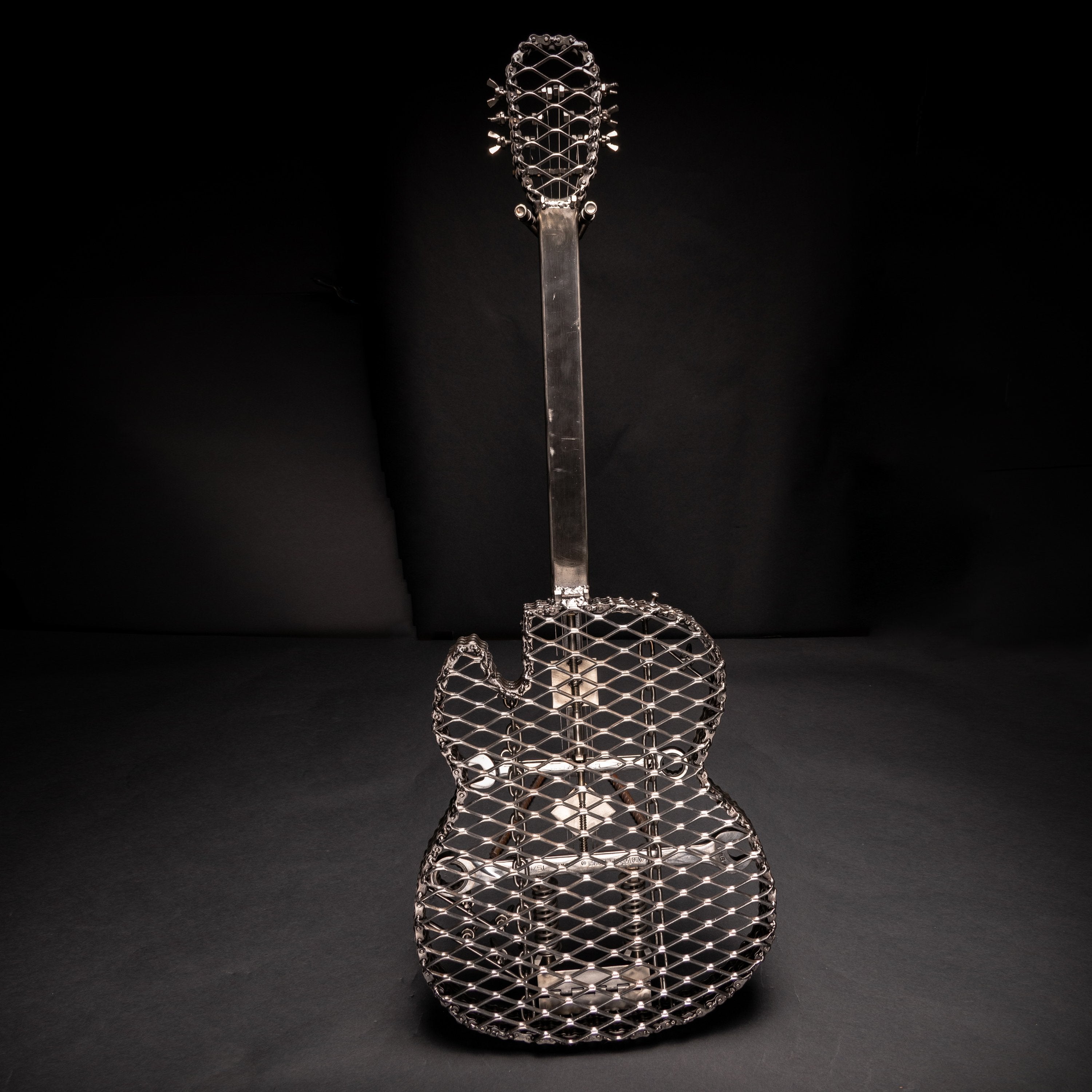 Classic Metal Guitar Sculpture